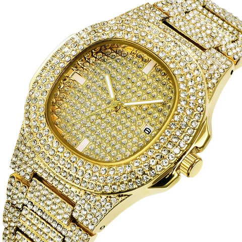 ICE OUT DIMOND PATEK PHILIPPE WITH FREE BRACLET