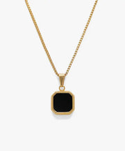 Black Stone Pendant  With Free Ring
